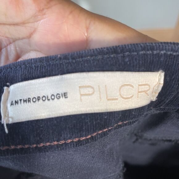 Anthropologie PILCRO Button Fly High-Rise Skinny Corduroy Pants Women's 28P Navy - Picture 8 of 9